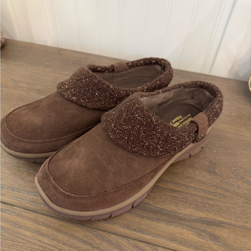 Skechers Chocolate Brown Suede Slip-Ons